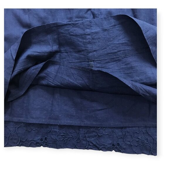 Gap navy blue cotton eyelet dress, size L - Picture 6 of 8